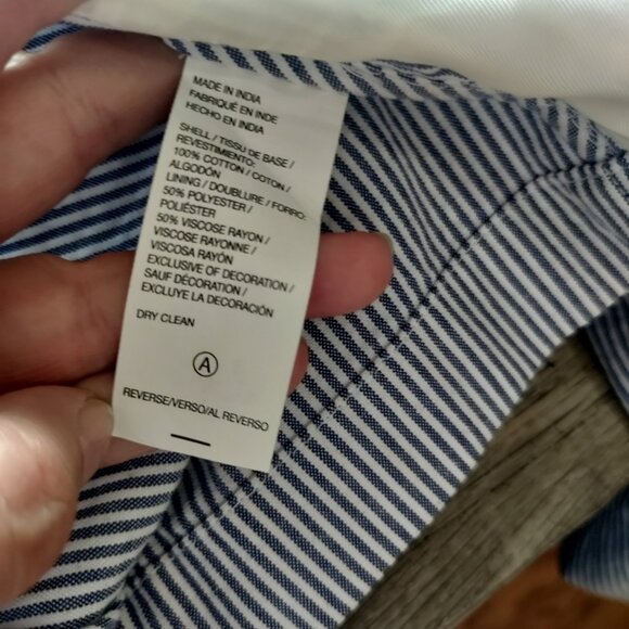 Izod Blue Preppy White Stripe Sport Coat Jacket Saltwater Size Large - Picture 7 of 13